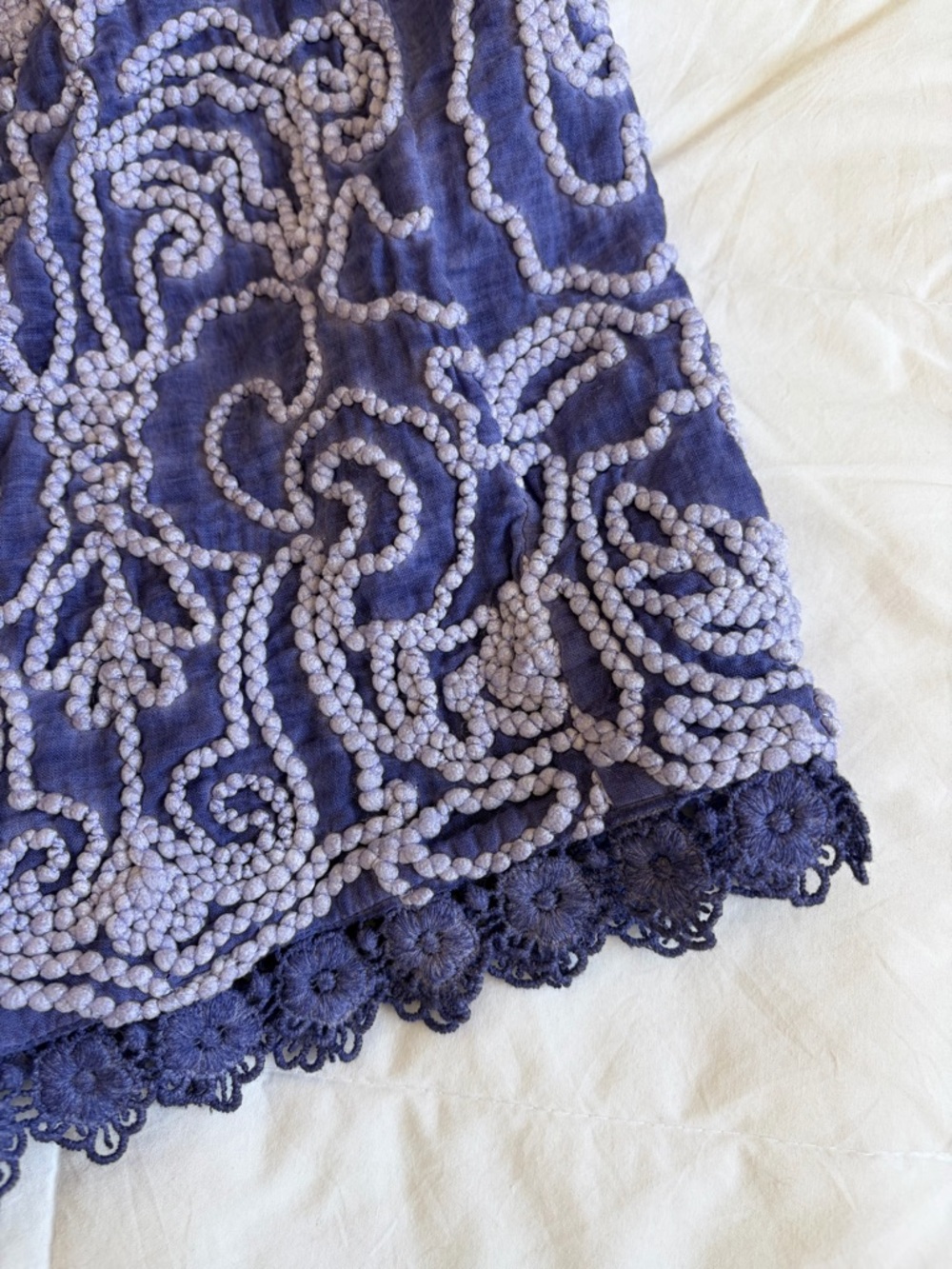 Soft Surroundings Periwinkle Purple  Embroidered Kimono Topper - Picture 6 of 10